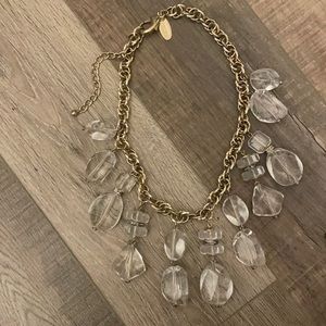 Chico’s Gold & Clear Statement Necklace